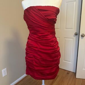 Express Strapless Red Dress